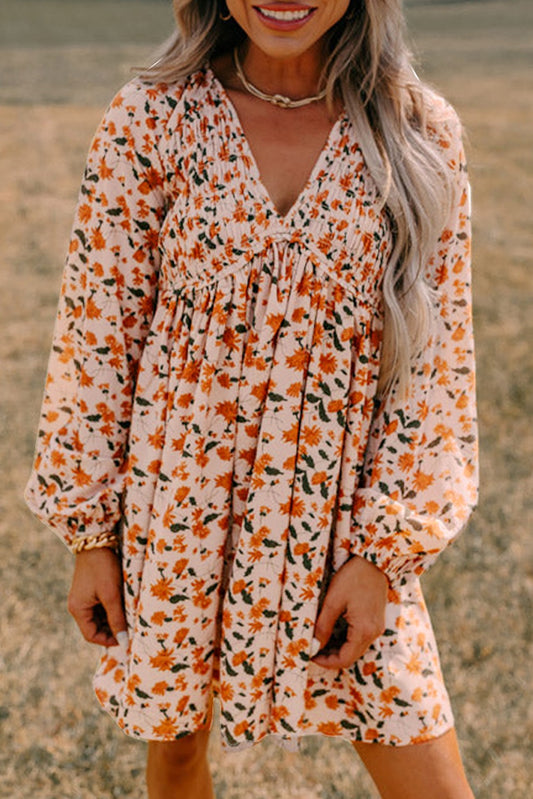 Fall Floral Babydoll Dress
