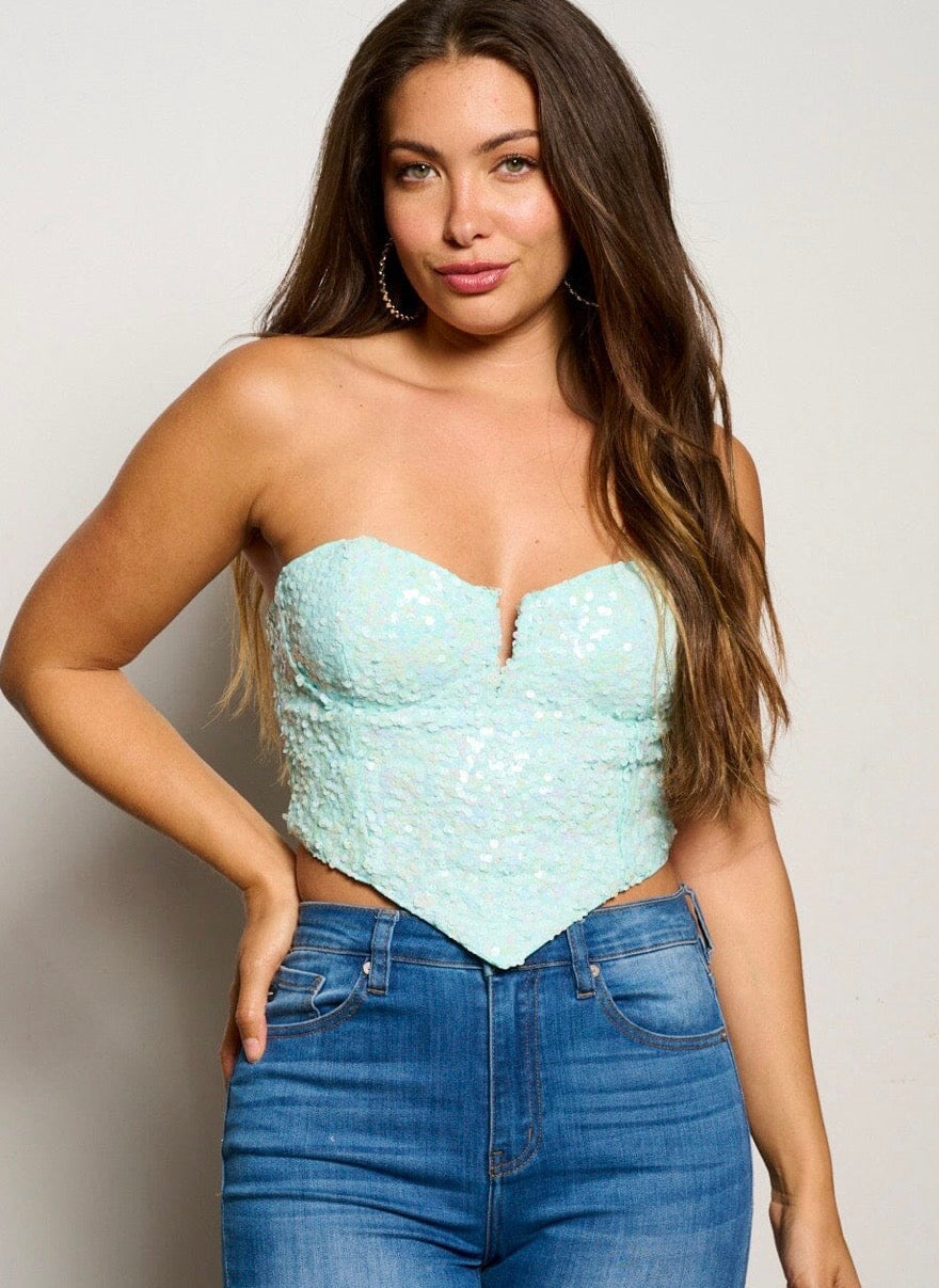 Buckle Bunny Sequin Tube Top