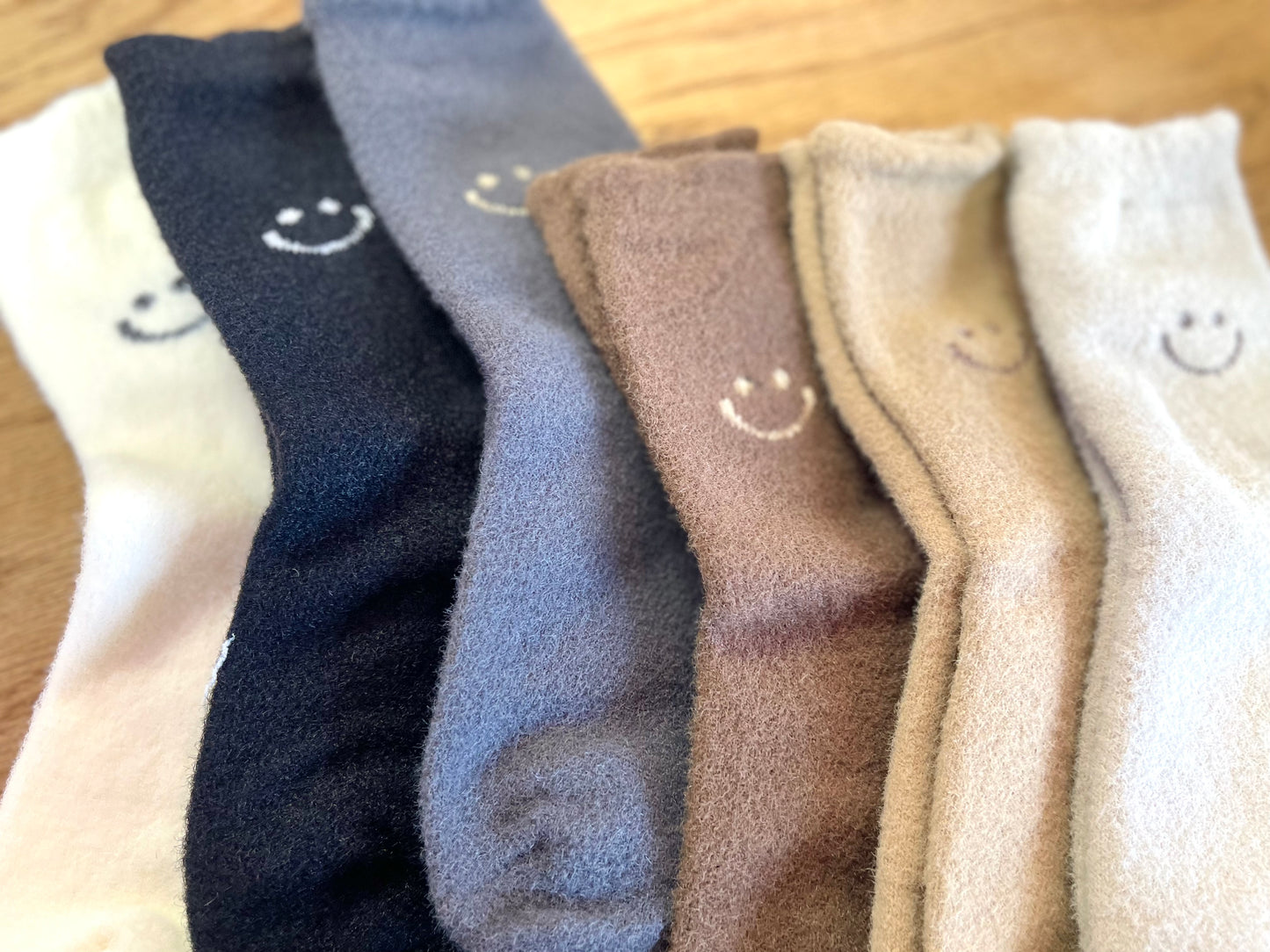 Fuzzy Smiley Socks