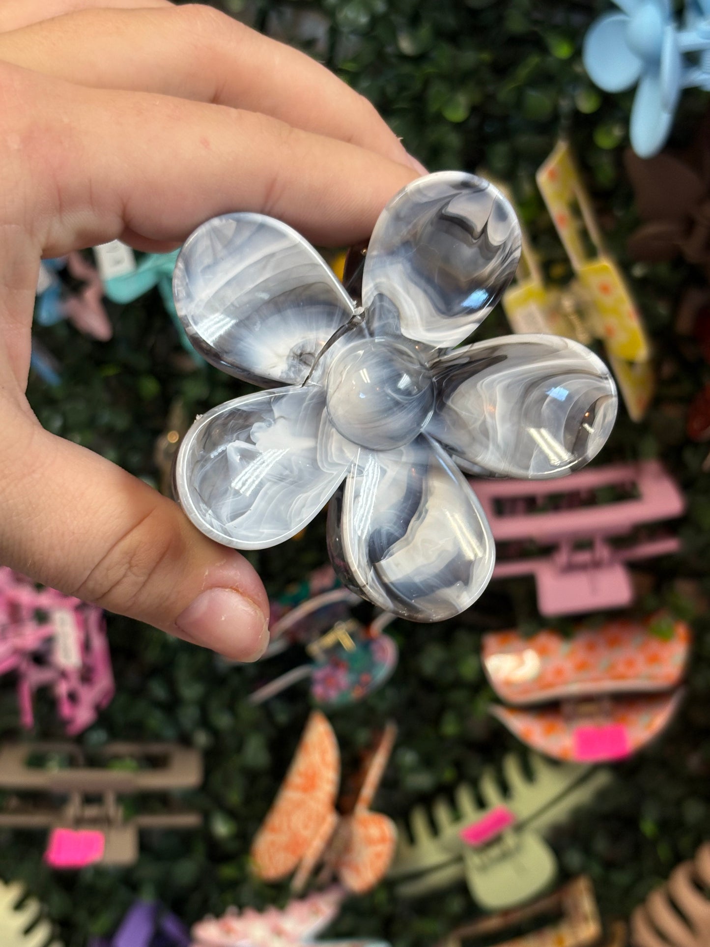 Marbled Flower Clip