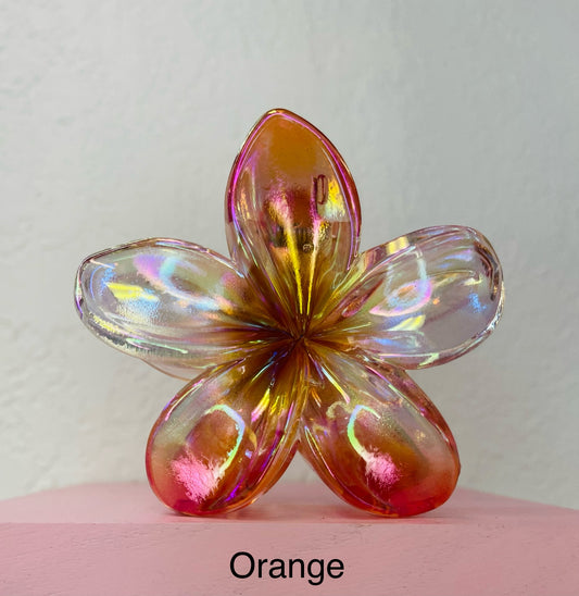 Holographic Hawaiian Flower Clip