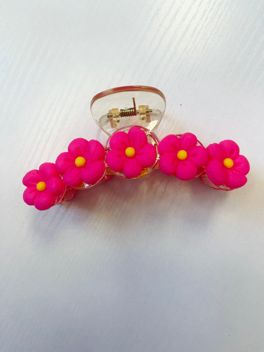 Pink Flower Clip