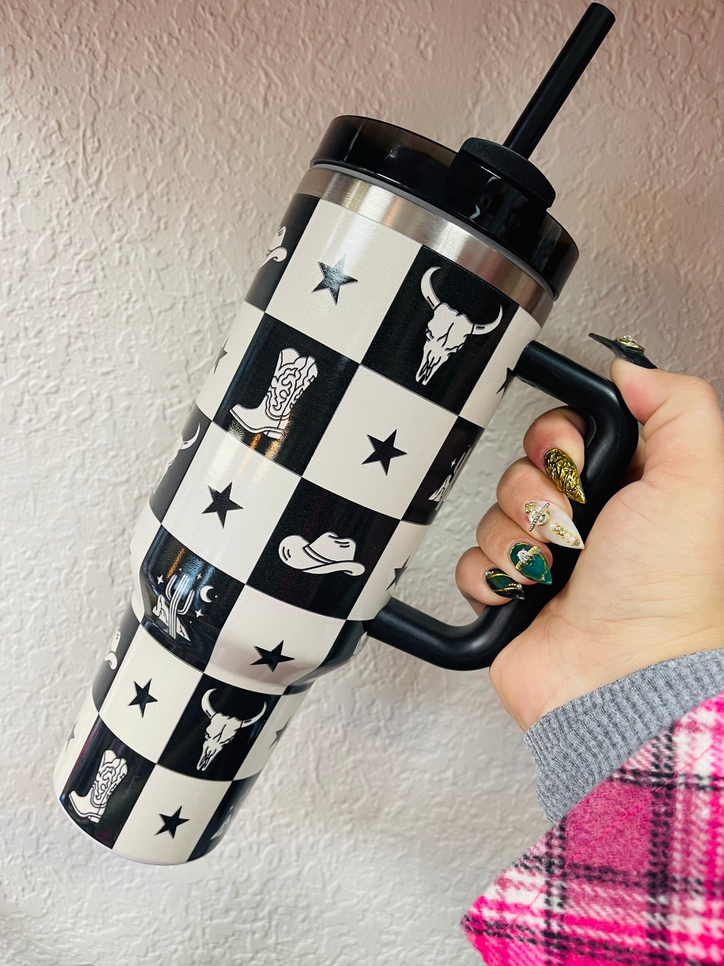 Cowgirl Check Tumbler