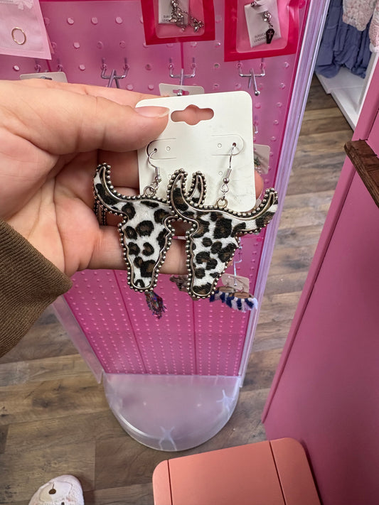 Leopard Bull Earrings