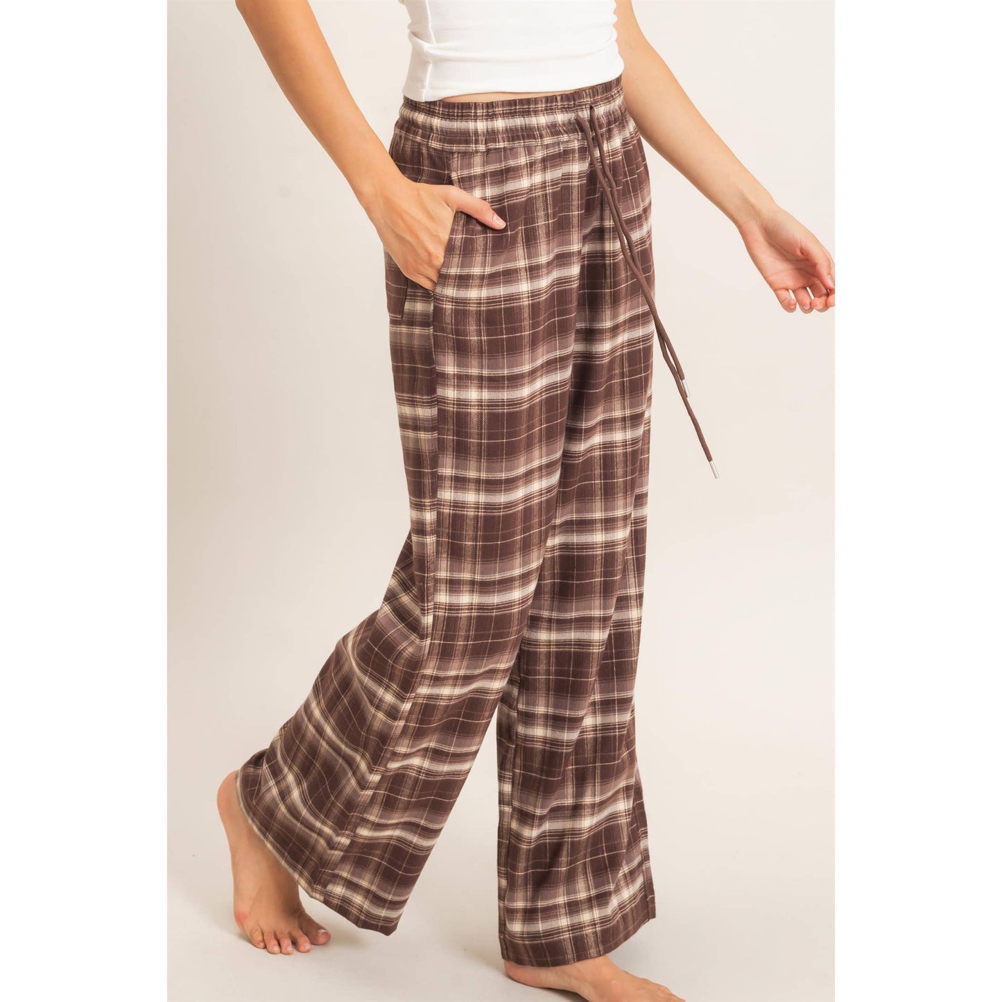Plaid Wide-Leg Pants