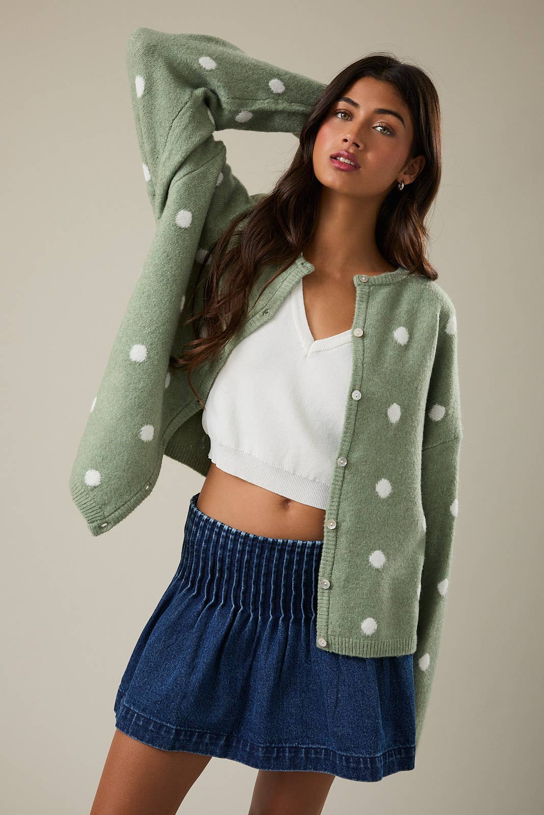 Sweet Pea Polka Cardi