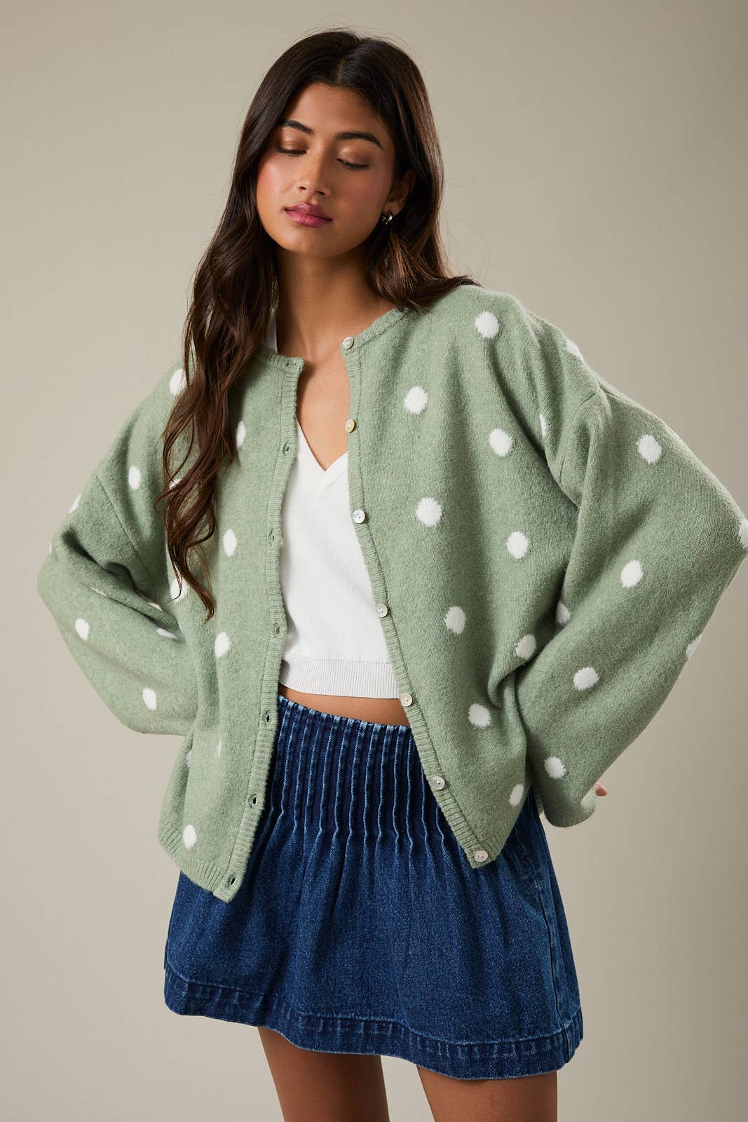 Sweet Pea Polka Cardi