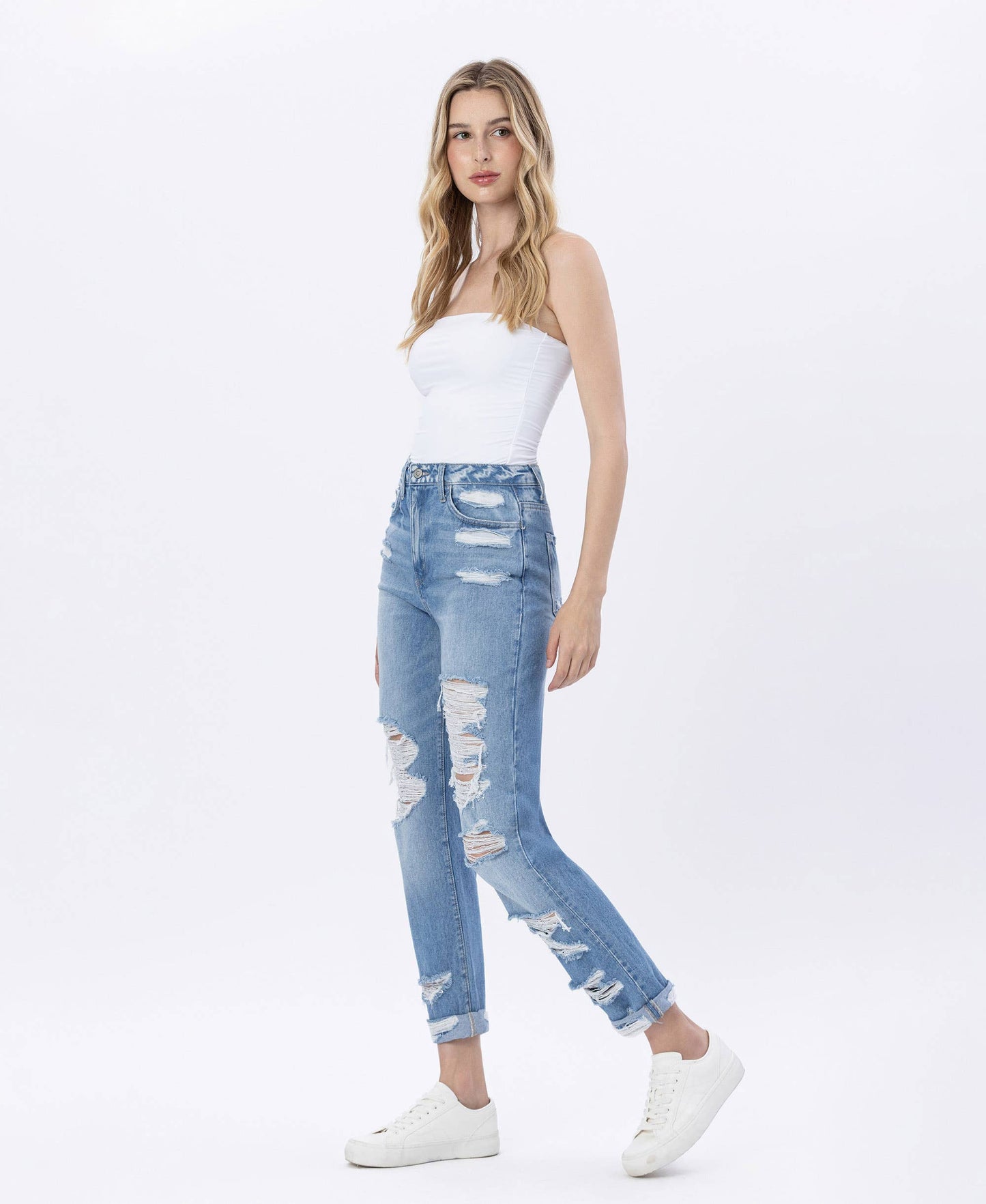 Flying Monkey Cuffed Mom Jean