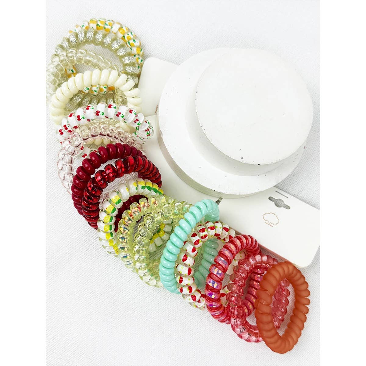 Fruit Print Spiral Hair Ties