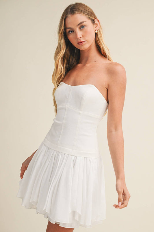TWOFER ASYMMETRICAL HEM BANDEAU DRESS