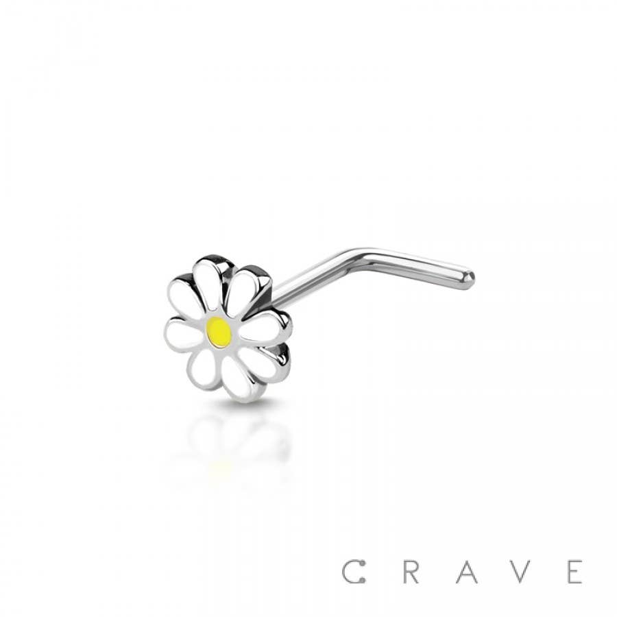 DAINTY DAISY ENAMEL SHAPE 316L SURGICAL STEEL NOSE