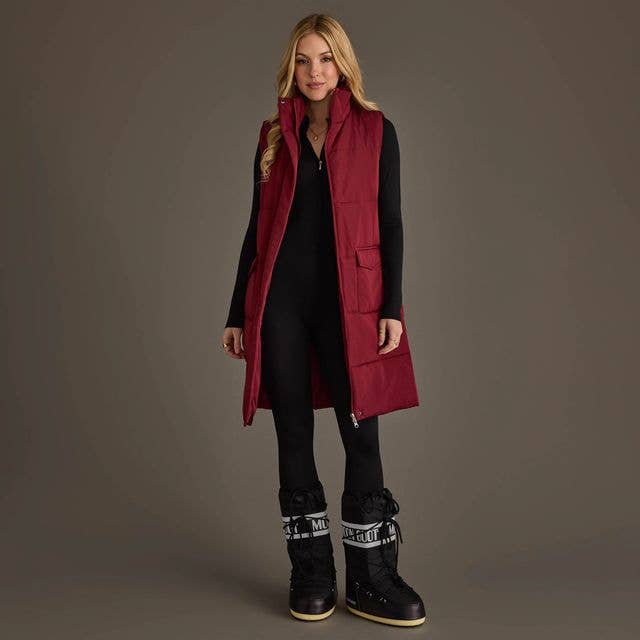 Burgundy Long Vest