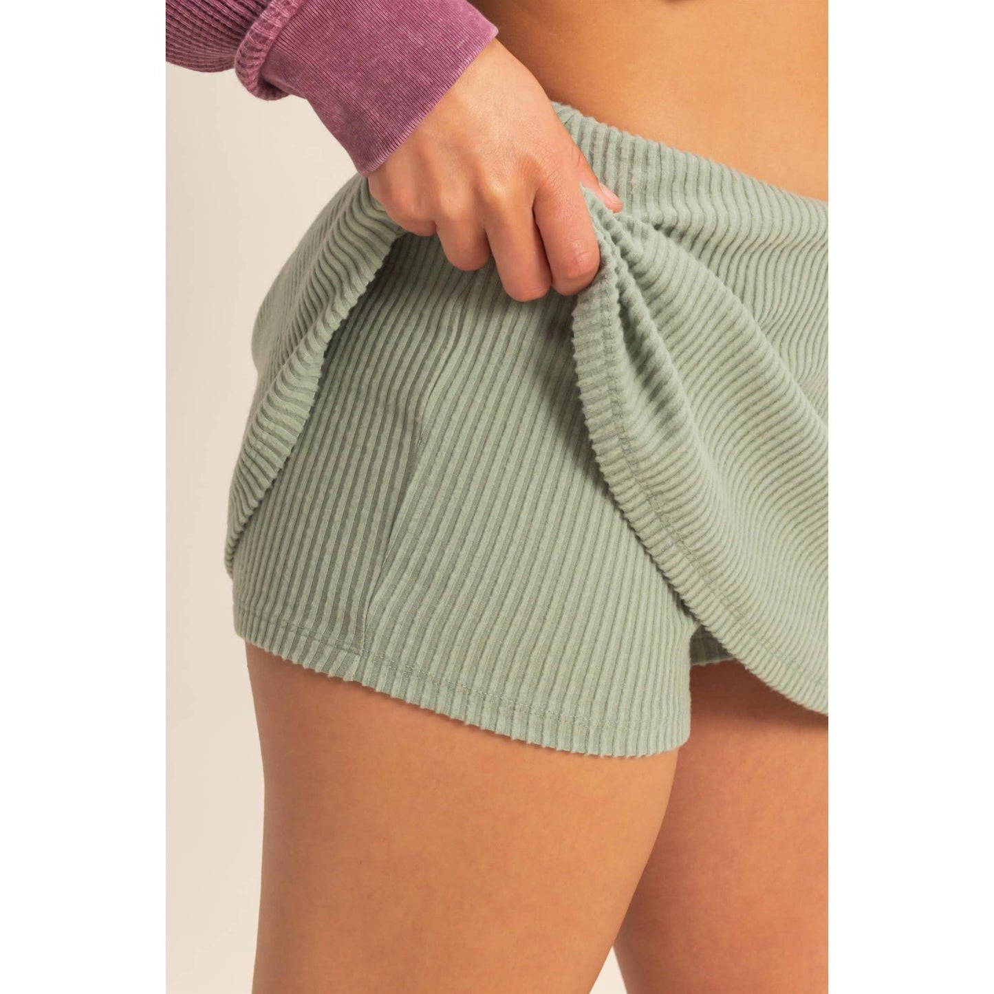 Blooming Soft Ribbed Skort