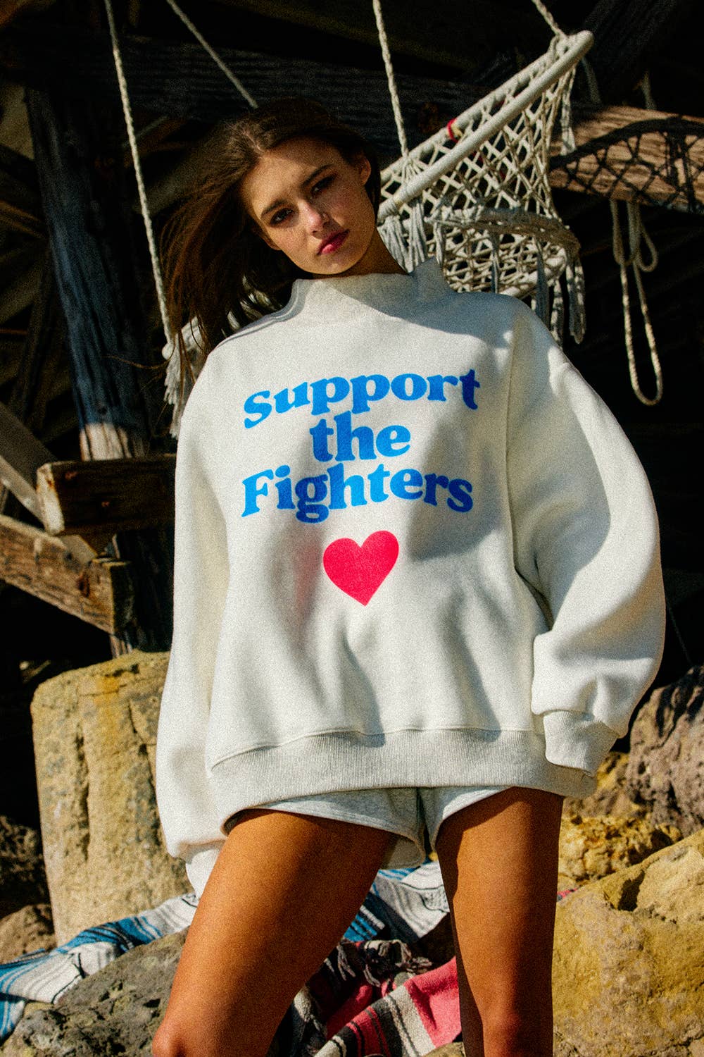 FCKCANCER Reversible Mock Sweatshirt