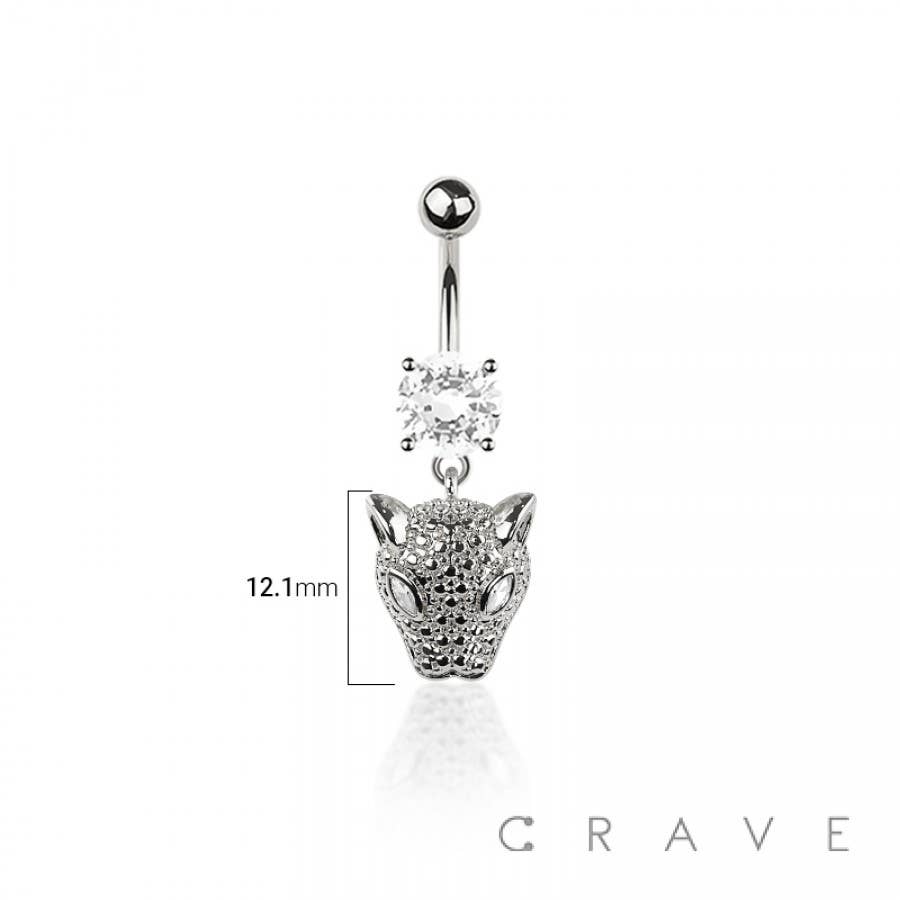 316L SURGICAL STEEL MULTI CZ JAGUAR BELLY BUTTON NAVEL RING