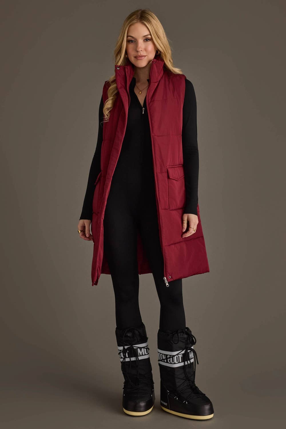 Burgundy Long Vest