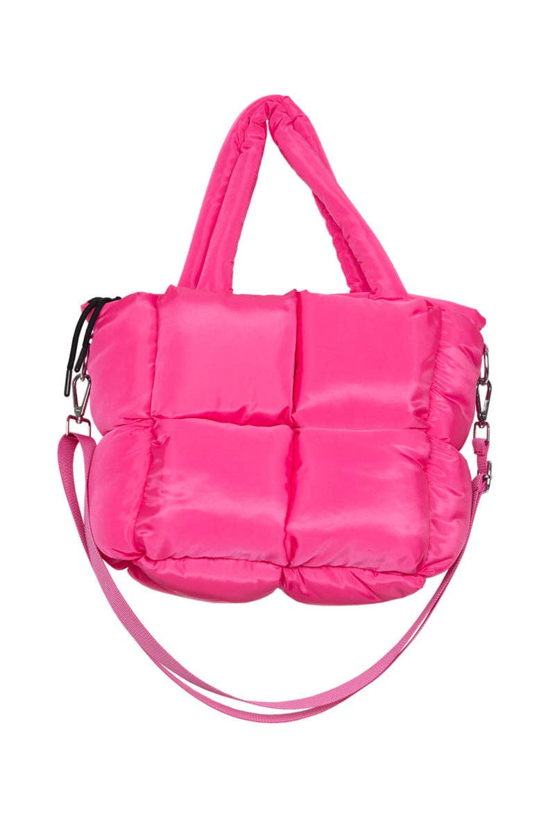 Hot Pink Mini Puffer Tote