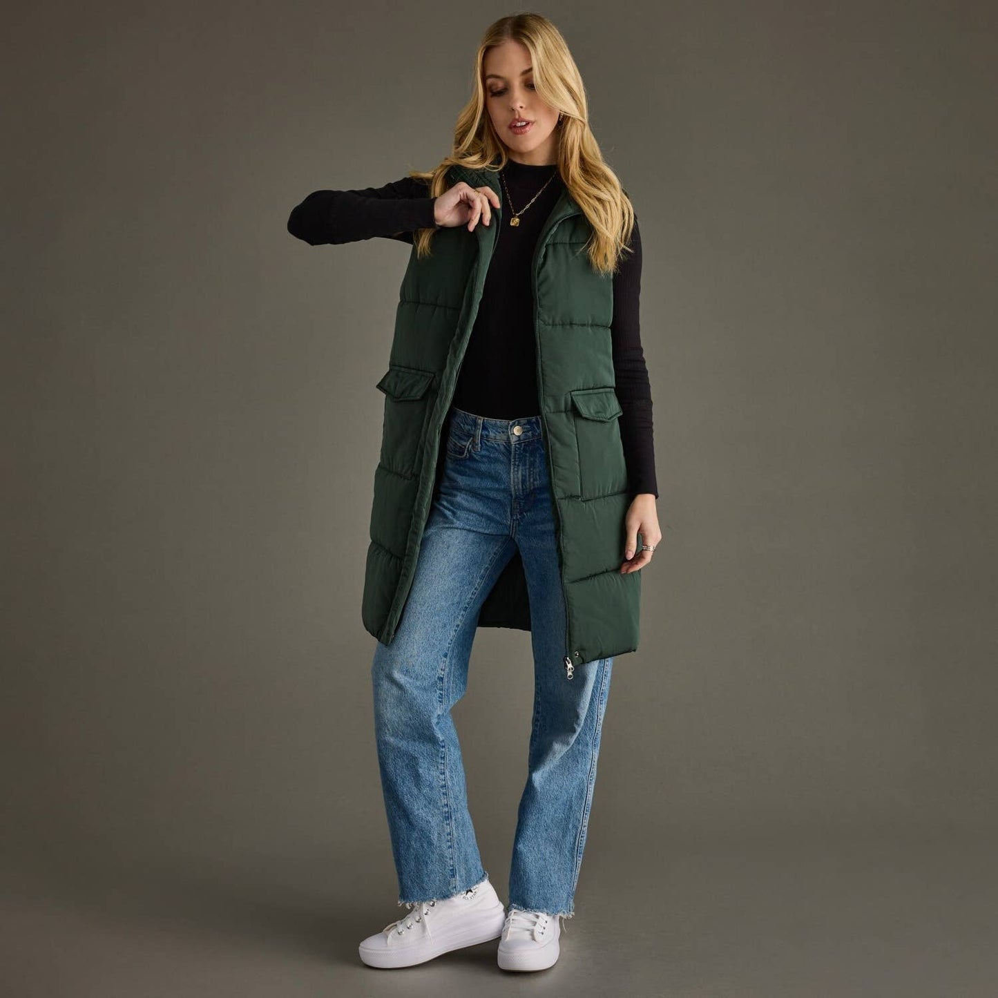 Dk. Green Long Vest
