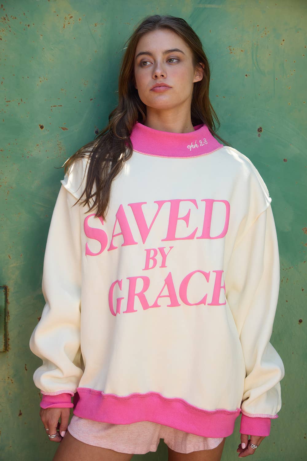 Saved By Grace Mock Neck