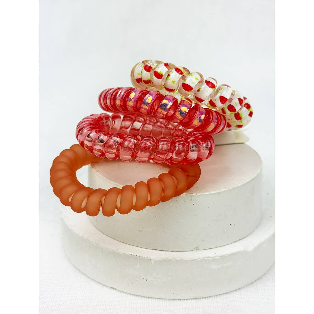 Fruit Print Spiral Hair Ties