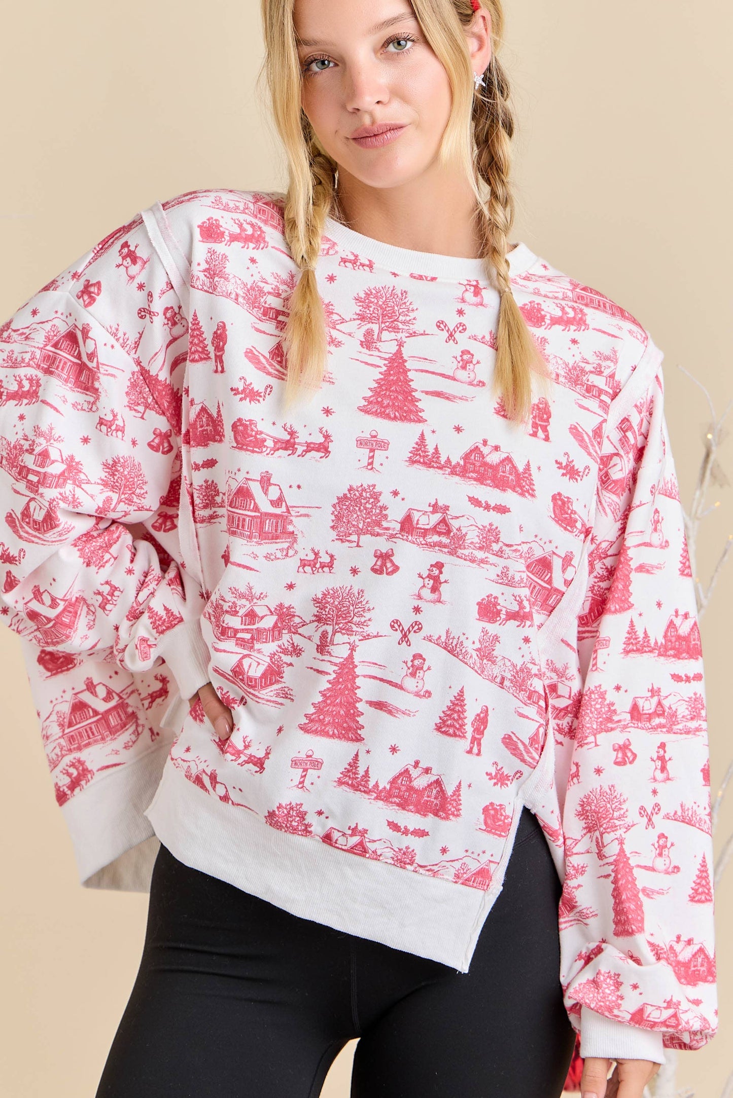 Red Christmas Village Sweatshirt