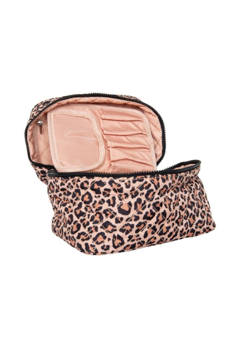 Brown Leopard Travel Cosmetic Bags