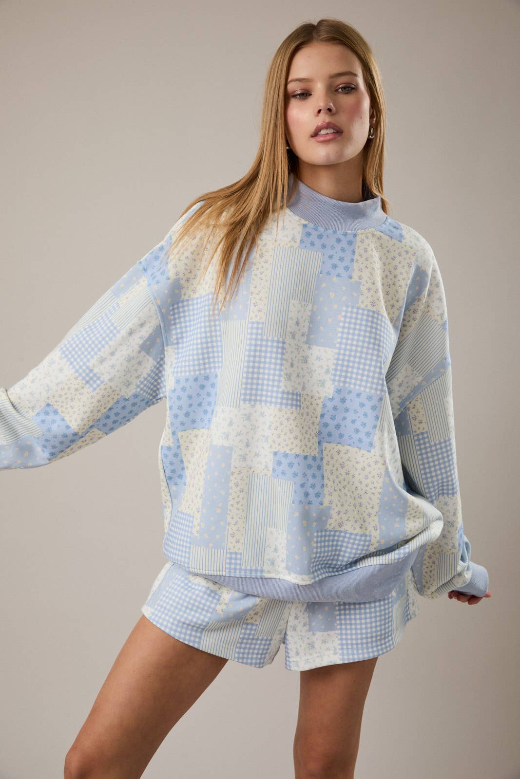 Sunday Stroll Patchwork Mock