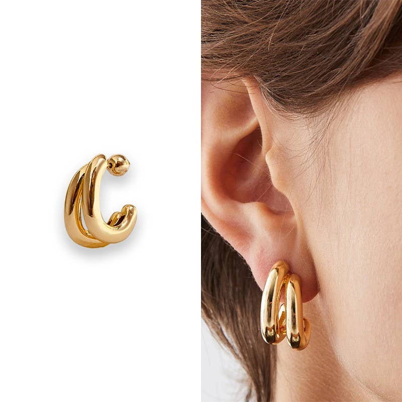Double-Hoop Sculptural Earrings |