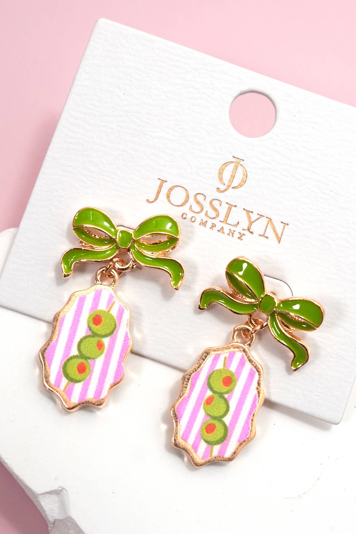 Bow Drop Enamel Charm Statement Earrings