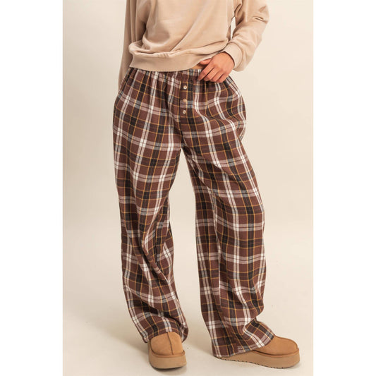 Plaid Wide Leg Lounge Pants