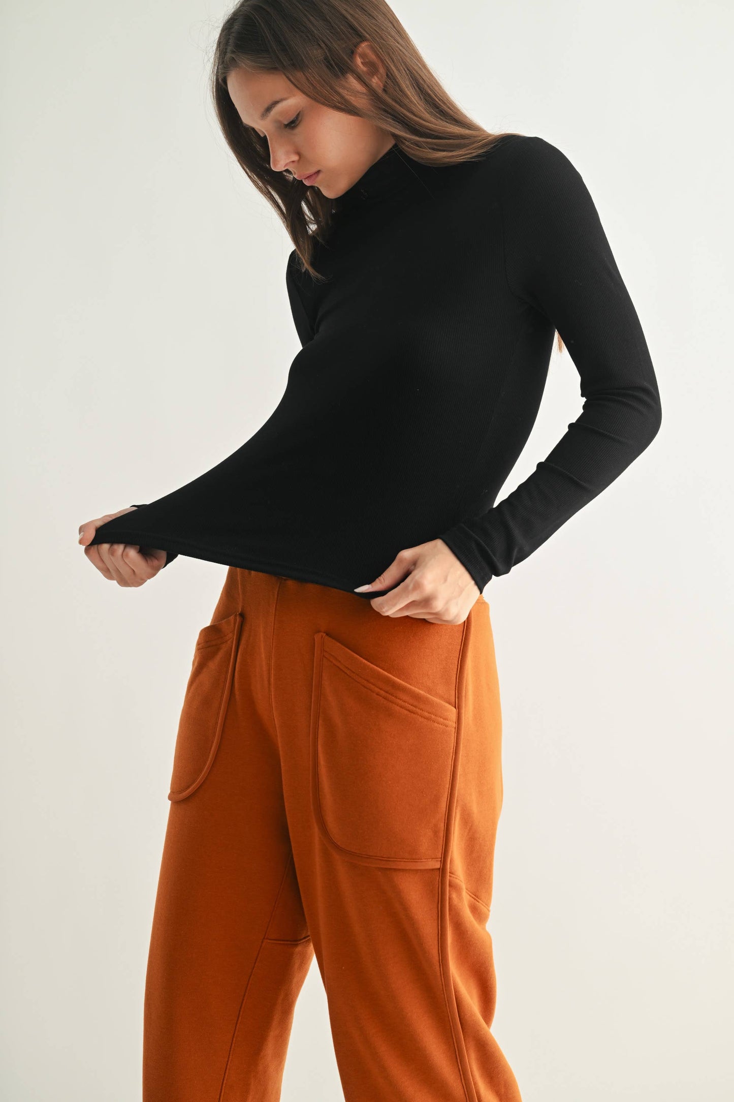 MonoB Micro Ribbed Long Sleeve Turtleneck