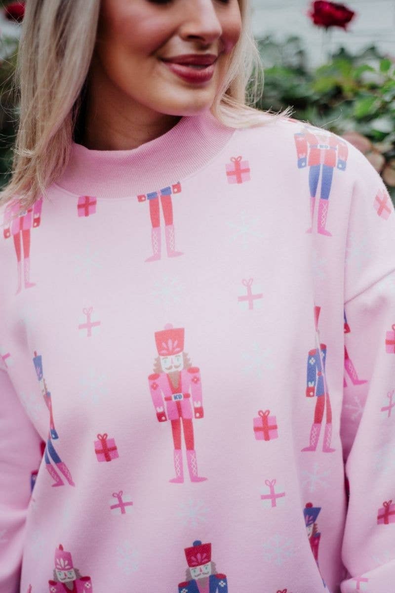 Nutcrackers Printed All Over Christmas Sweatshirt