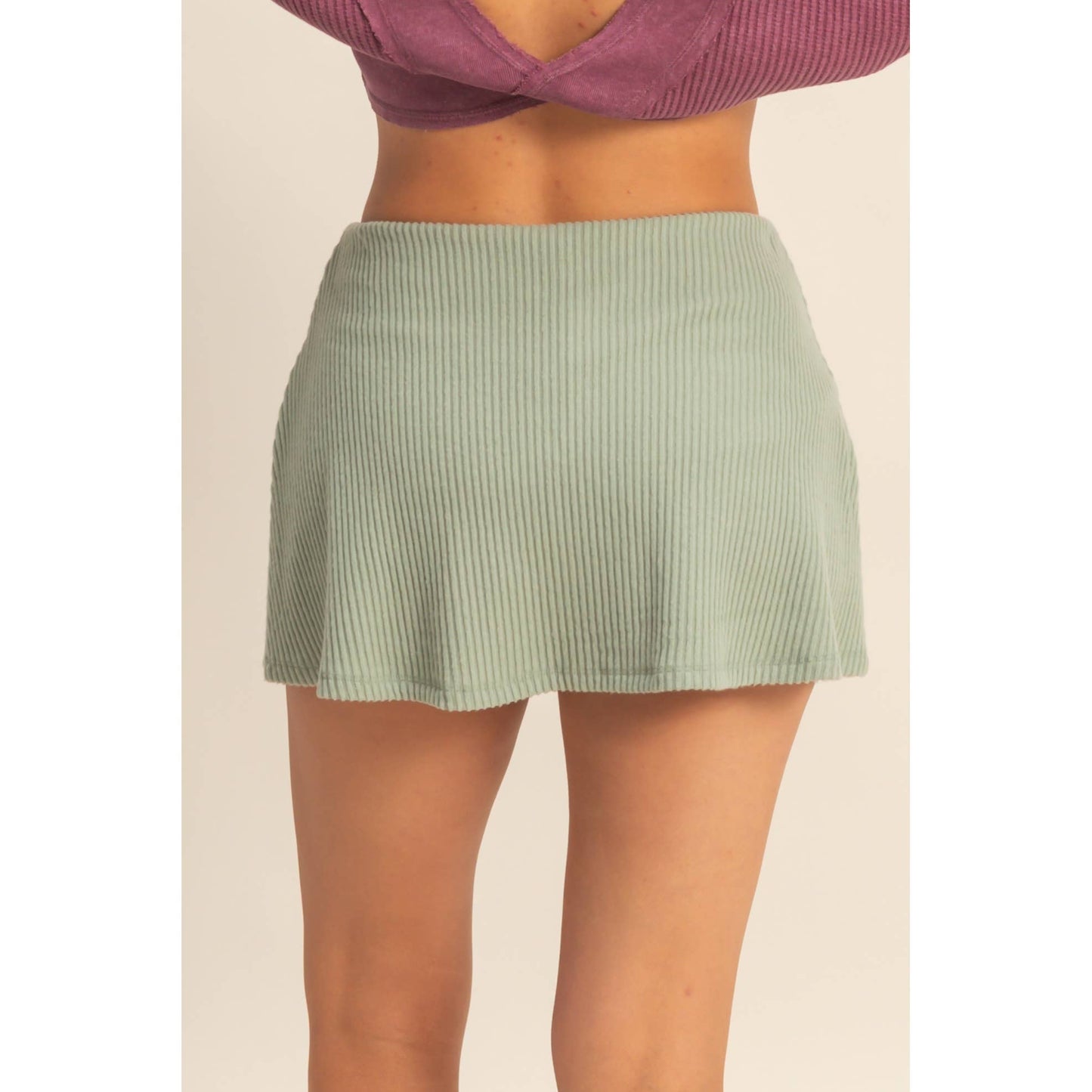Blooming Soft Ribbed Skort