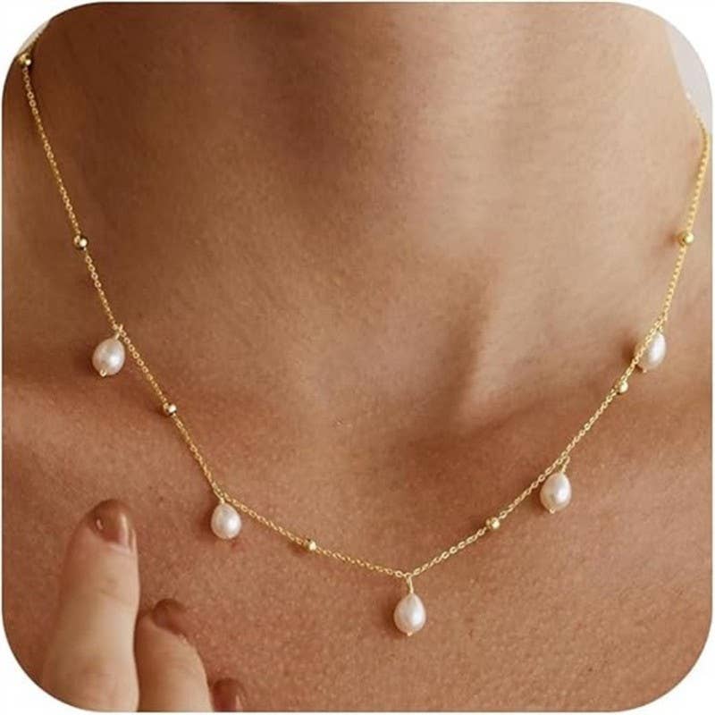 STAINLESS STEEL TARNISH FREE PEARL NECKLACE | 40NK9745