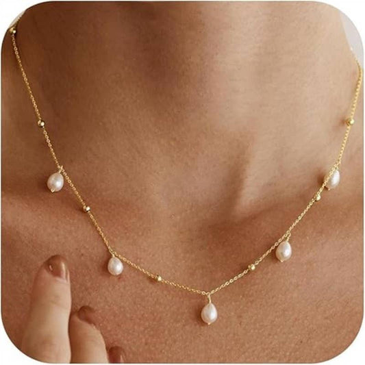 STAINLESS STEEL TARNISH FREE PEARL NECKLACE | 40NK9745