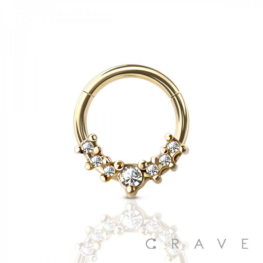 316L SS HINGED SEGMENT CLICKER FOR NOSE RINGS PIERCING