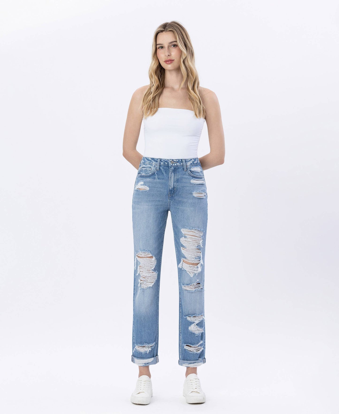 Flying Monkey Cuffed Mom Jean