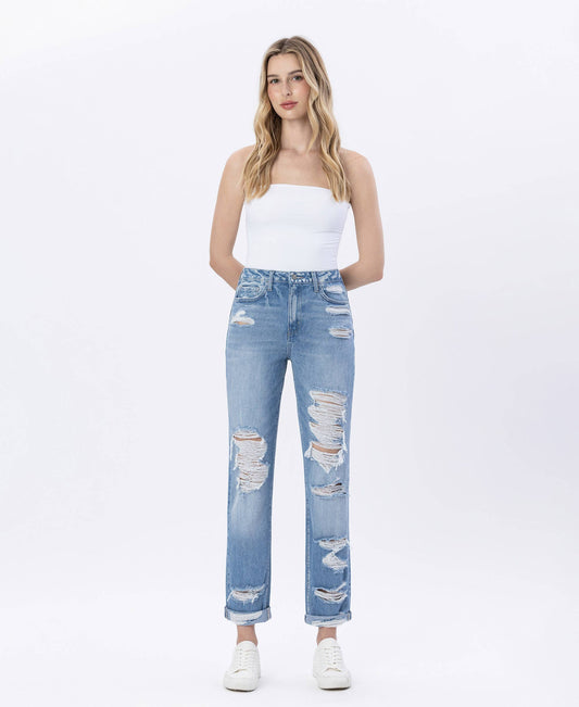 Flying Monkey Cuffed Mom Jean