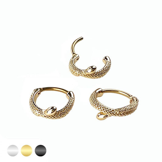 SNAKE HINGED SEGMENT HOOP RING 316L SS