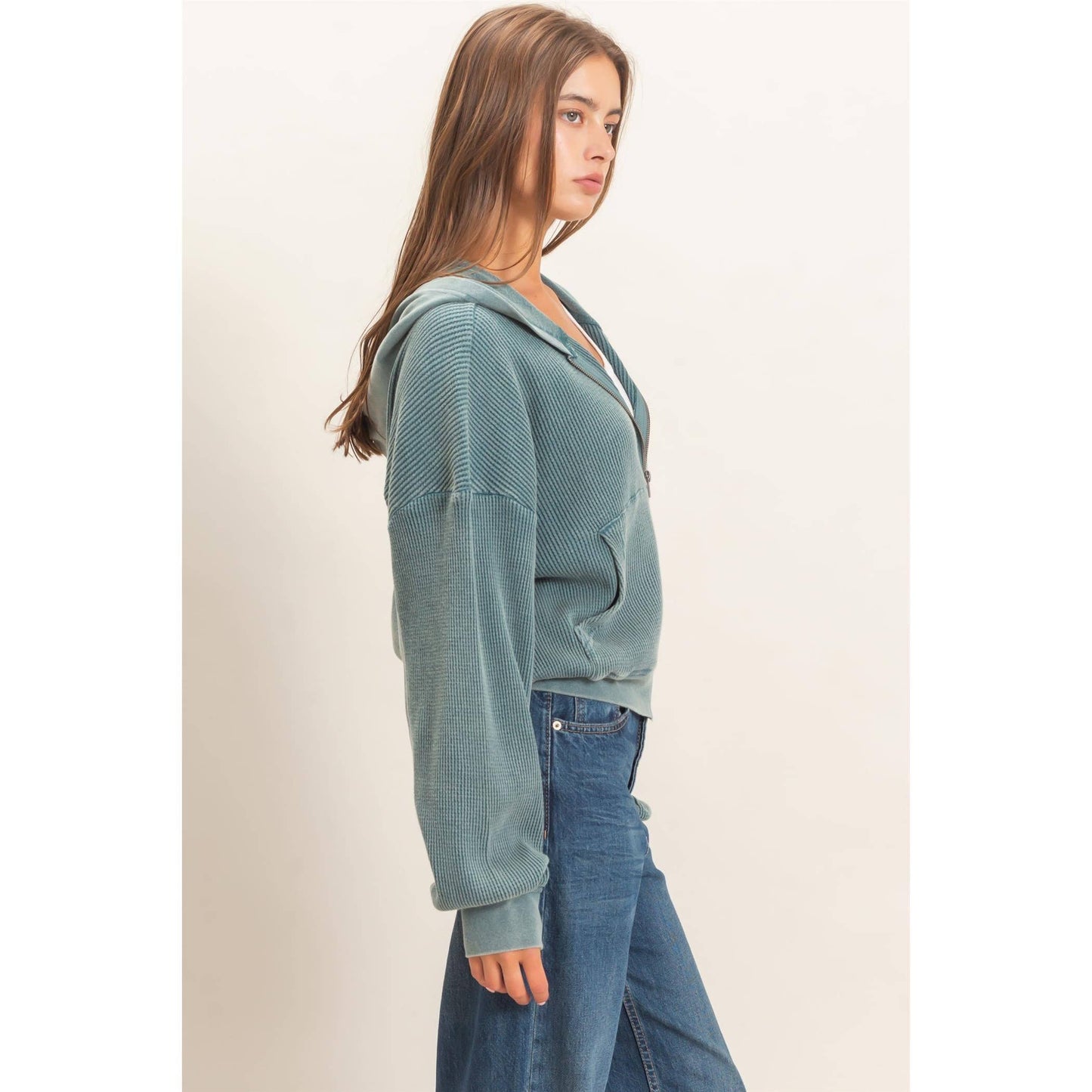 Weekday Waffle Knit Zip-up