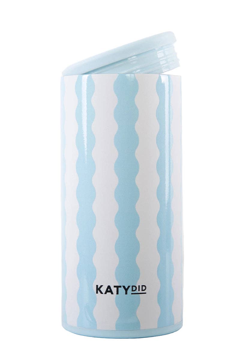 Light Blue Scalloped Wholesale Can Cooler