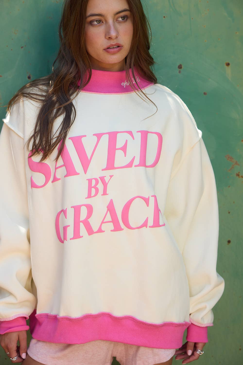 Saved By Grace Mock Neck