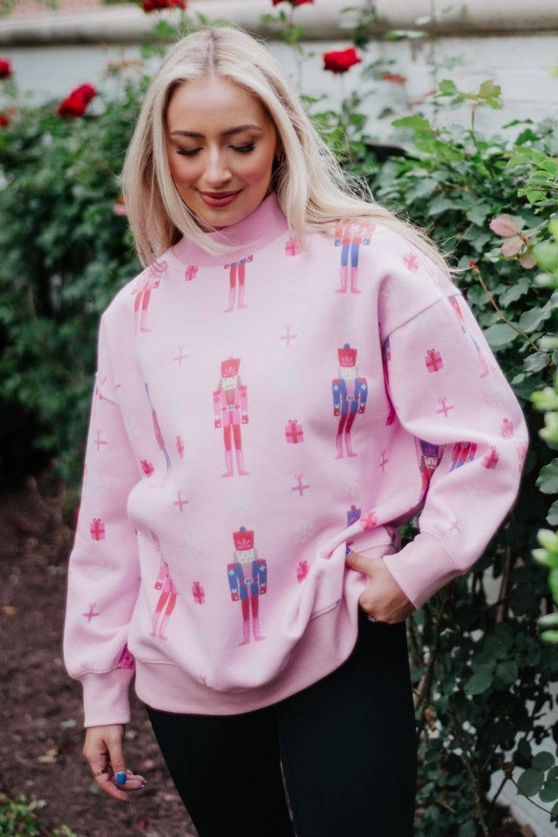 Nutcrackers Printed All Over Christmas Sweatshirt